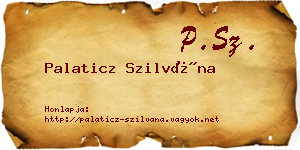 Palaticz Szilvána névjegykártya